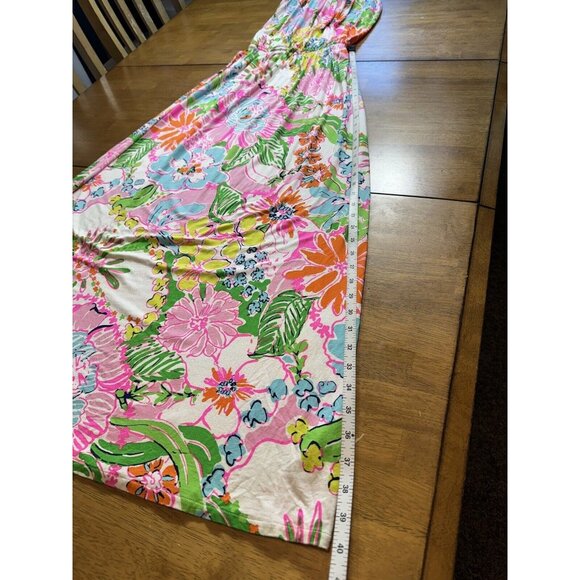 Lilly Pulitzer For Target Nosey Posey Floral Strapless Maxi Dress Womens Size M - Picture 7 of 10